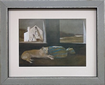 Andrew Wyeth "Night Sleeper '79" ENMARCADO PERSONALIZADO Arte Americana Granja Rural EE. UU. Foto 1 de 3