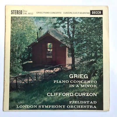 Decca SWL 8012 Grieg Piano Concerto Clifford Curzon Fjeldstad LSO 10" WBG ED1 - Image 1 of 4