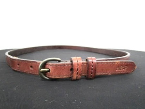 Usato in ottime condizioni! Abercrombie Fitch cintura skinny donna pelle marrone fibbia ottone M, 31"-35" - Foto 1 di 8