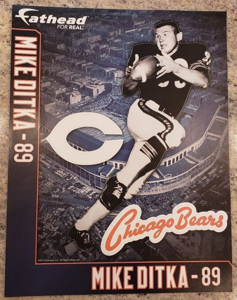 Футболка снятая с производства Chicago Bears HOF MIKE DITKA NO89 FATHEAD 2/9/13 - Изображение 1 из 3