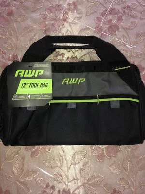AWP 13” Tool Bag with 3 exterior compartments 600 Denier Construction - Image 1 of 3