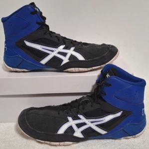 ASICS Cael Sanderson Blue Black Penn State Wrestling Shoes 1081A002 Men's Size 8 - Picture 1 of 9