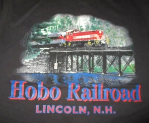 Vintage HOBO RAILROAD Lincoln - NEU HAMPSHIRE (MED) T-Shirt ZÜGE - Bild 1 von 2