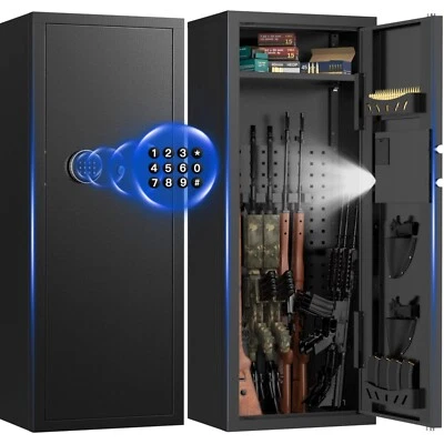 BESAFETY 12-15 Rifle Gun Cabinet for Home Steel Security Gun Safe with Alarm - Image 1 of 4