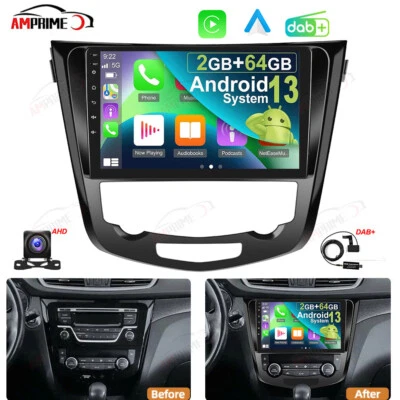 DAB+ Android 13 Autoradio GPS 64G Für Nissan X-Trail Qashqai j11 Rouge 2013-2018 - Bild 1 von 4