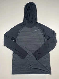 Camisa con Capucha Nike Dri-FIT Para Hombre Gris Medio Manga Larga Ligera para Correr - Imagen 1 de 7