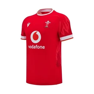RUGBY WALES - MATCH SHIRT BODY FIT HOME - MACRON - Season 2024/25 - Picture 1 of 3