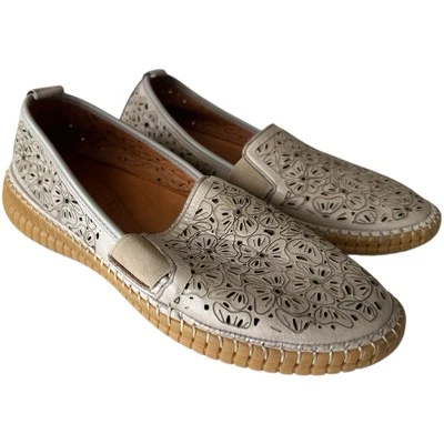 Sapatos Mocassim Feminino Spring Step 8 Jookin Couro Marfim Taupe   - Imagem 1 de 4