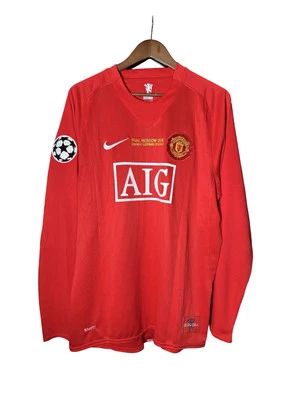 RETROLDS Manchester United 2007/2008 Cristiano Ronaldo Retro Soccer Jersey Home UCL FINAL