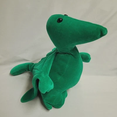12" Vintage Manhattan Toy Green Pterodactyl Dinosaur 1991 Velour Plush Stuffed - Image 1 of 4