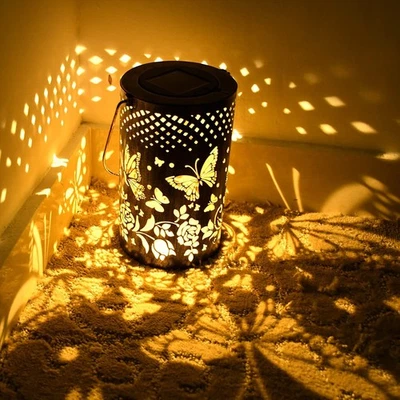 Solar Lantern Hanging Light LED Butterfly Outdoor Garden Lamp Decor Waterproof - Image 1 of 4