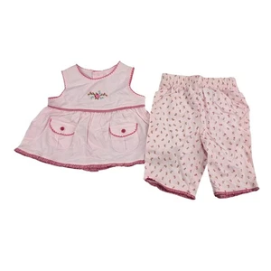 Carters 3 Months Baby Girl Pink Floral Top Pants Set Outfit Summer Garden Party - Picture 1 of 4