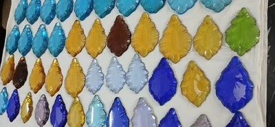 Vintage Lot Of 44 Pieces Pendant Mix Colors Glass For Chandelier And Lamp Parts - Image 1 of 4