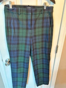J Crew Kallie Hose Damen 6 blau grün kariert Business Büro Stretch - Bild 1 von 6
