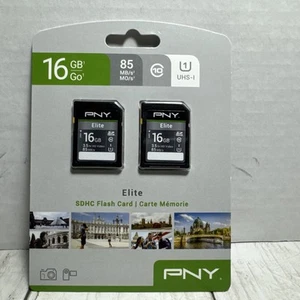 PNY 16GB SDHC Flash Card 2-pk Elite 85 MB/s - Picture 1 of 4