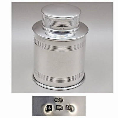 George V caddy de chá de prata esterlina por Deakin & Francis Ltd 1915 - Imagem 1 de 4