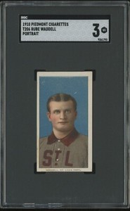 T206 Rube Waddell Portrait St. Louis SGC 3 Piedmont Back