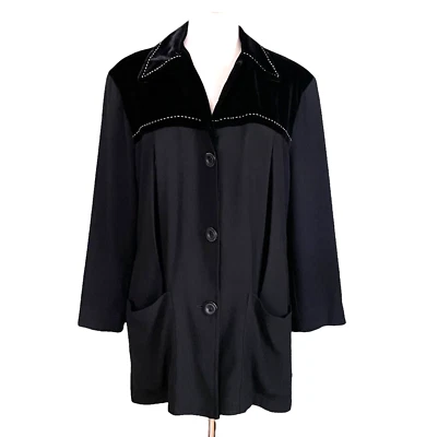 Винтажный 90-х делает 40-х Zelda куртка Sz маленький черный старый Hollywood структурированный блейзер - Изображение 1 из 4