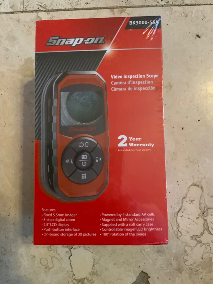 Snap-on BK3000-55A Video Inspection Scope W/2.5” LCD Screen & Soft Case