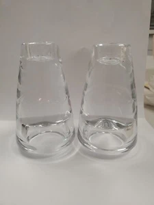 Double Sided Clear Glass Pillar Votive Candle Holders Heavy Decorative Holidays - Picture 1 of 4