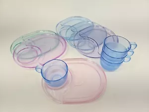Vintage Tupperware Acryl Preludio Aquarell Teller 6er Set #2142 4 Punsch Gläser - Bild 1 von 6