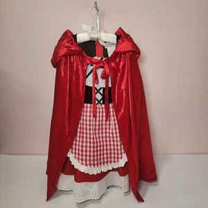 Chasing Fireflies Wishcfaft Little Red Ridding Hood Sz 4 Dress, Cape - Picture 1 of 8