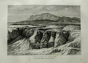 1883 Topography.LA SIERRA NAVADA, Vue Prise da BAZA = Spain. + PASSEPARTOUT - Picture 1 of 1