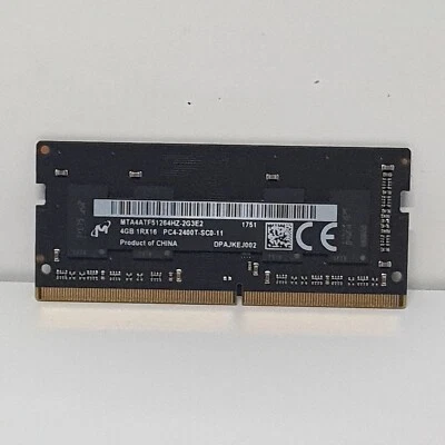 1x  Micron 4GB PC4-2400 Laptop SODIMM RAM - MTA4ATF51264HZ-2G3E2 - Image 1 of 4