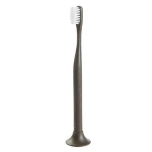 Bogobrush Compostable Toothbrush with Soft Nylon Bristles Stand in Coffee Brown - Picture 1 of 6