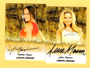 2 tarjetas autógrafas ALLIE MASON & TABITHA TAYLOR 2015 HAYSTACK BENCHWARMER - Imagen 1 de 2