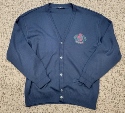 Paul & Shark Button Front Cardigan Sweater Men's XL X-LARGE Wool Knit Navy Blue - Image 1 of 4