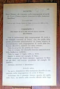 PRIO 1892 KÖNIGLICHES DEKRET X GEMEINNÜTZIGE KONGREGATION - 5239 - Bild 1 von 1