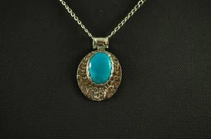 Halskette Dornröschen Türkis Sterling Silber oval - Bild 1 von 1