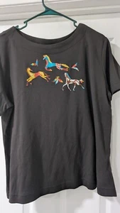 Rough Rider Black Shirt with Stitched in Horses X-Large - Bild 1 von 6