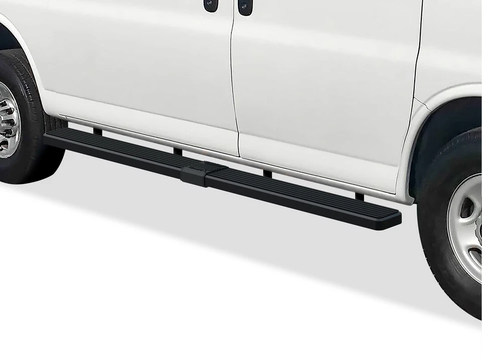 APS Stainless Steel 6-inch Running Boards Fit 03-25 Chevy Express GMC Savana - Image 1 of 4