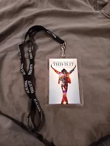 Michael Jackson Tour THIS IS IT Schlüsselband & laminierte Filmkarte Pass 2009! Selten! - Bild 1 von 3