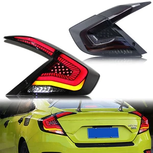 LED Sequential Tail Lights FOR HONDA CIVIC 2016-2021 Animation Rear Lamps Smoke - Imagen 1 de 6
