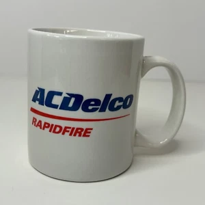 Vintage AC Delco Rapidfire Blue Red Logo Spark Plug Ceramic Coffee Mug Tea Cup - Picture 1 of 4