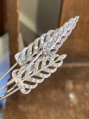 Pronovias Art Deco Hairpins 3 Pc Set Rhinestones Sparkle Elegant Bridal Evening - Image 1 of 4