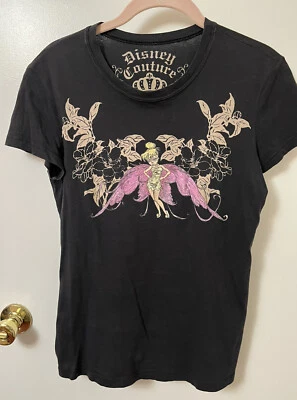 CAMISA NEGRA VINTAGE PEQUEÑA DISNEY COUTURE TINKER BELL Celebra 70 Años PeterPan Foto 1 de 3