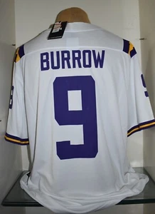 Nike Hombre Joe Burrow LSU Tigers #9 Dri-FIT Game Football White Jersey NWT - Imagen 1 de 3