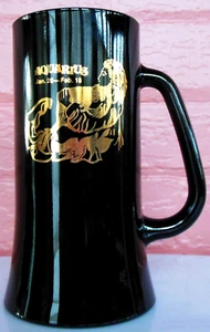 Tiara Indiana Glass Opaque Black Gold Printed 15 ounce Aquarius Zodiac Mug - Picture 1 of 8