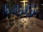 Set of 6 - Vintage BLUE by Libbey's, Large 18.5 oz  Wine/Water Goblets 9" - GOOD
