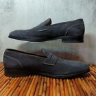 Di Bianco Gray Suede Men's Scrape Slip On Penny Loafers 10.5 US Hand Made Italy