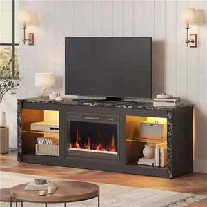 Bestier Modern Electric 7 Color LED Fireplace TV Stand for TVs up to 70" - Picture 1 of 9