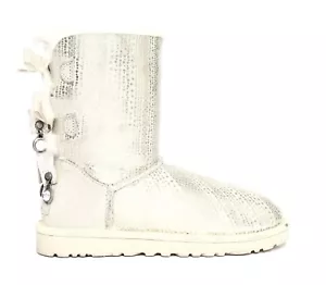 UGG Bailey Bow Bling Damenstiefel grau Lammfell gefüttert Größe 5 Z113108* - Bild 1 von 9