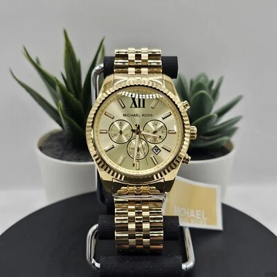 Michael Kors MK8281 Men's Watch Gold Bracelet Gold Dial Gold Case - Image 1 of 4