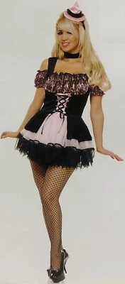 Pretty Pink Witch Sexy Wicked Black Cute Fancy Dress Up Halloween Adult Costume - Image 1 of 2