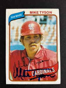 Mike Tyson Cardinals Signed 1980 Topps Baseball Card #486 Auto Autograph 3 - Picture 1 of 2