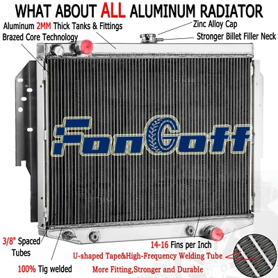 3Rows Radiator For 1976-89 Dodge Aspen Chrysler LeBaron Plymouth Gran Fury 5.9L Foto 1 de 4